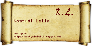 Kostyál Leila névjegykártya